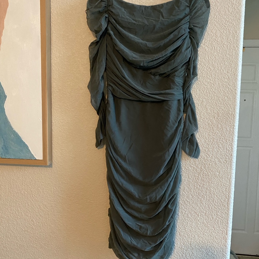 Elegant Ruched Dark Grey dress